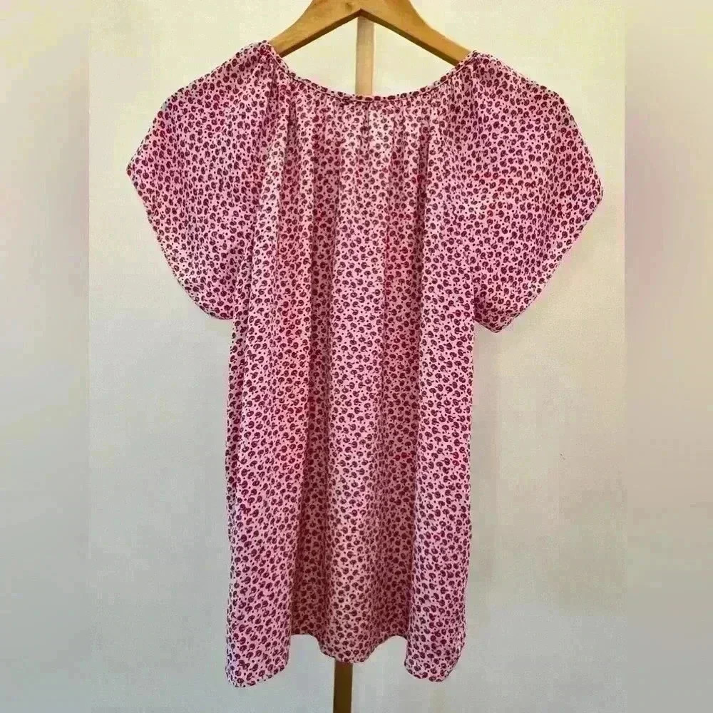Ann Taylor Women's Floral Flutter Sleeve Blouse Size S Multicolor Casual - Picture 6 of 7